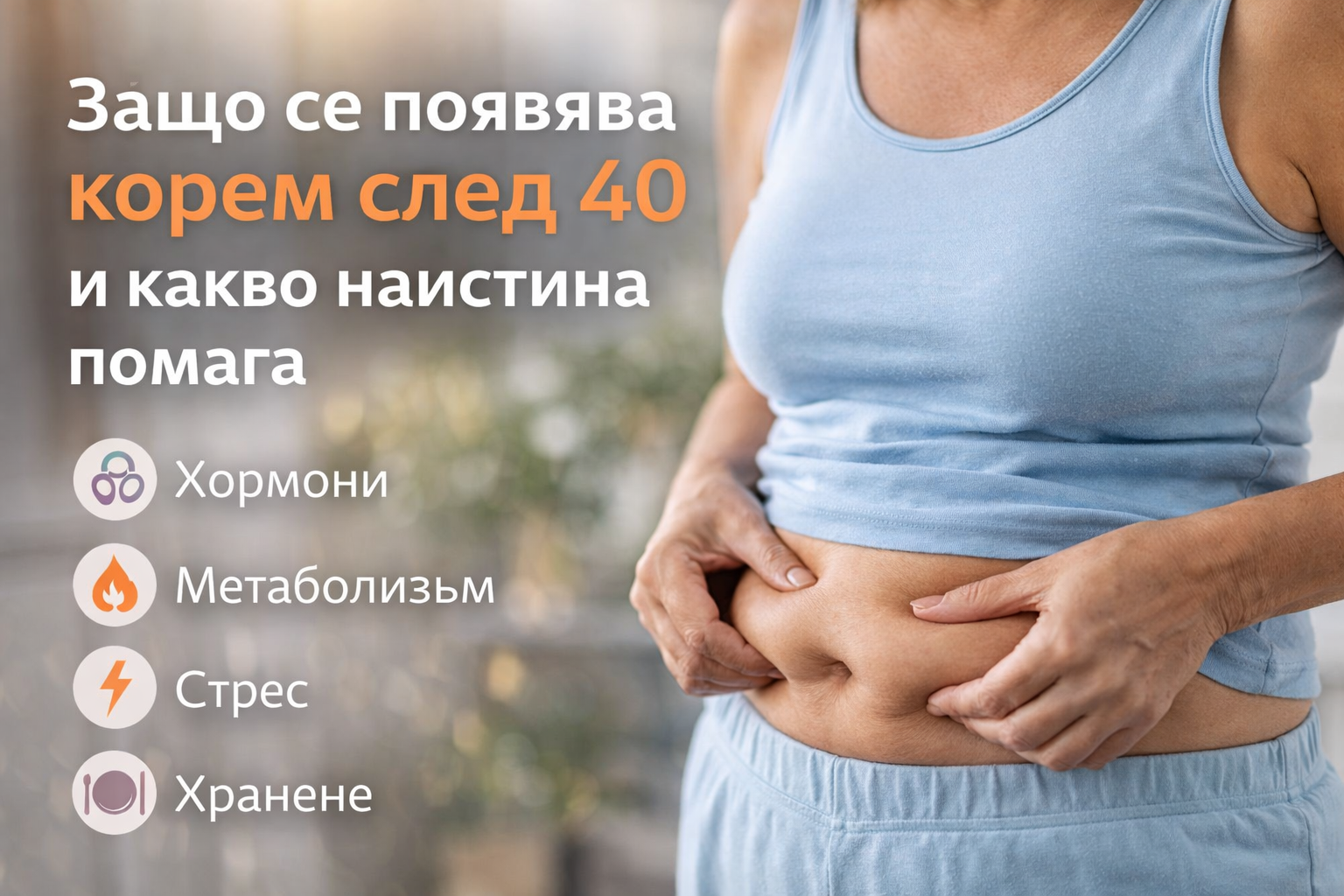 Защо се появява корем след 40 и какво наистина помага